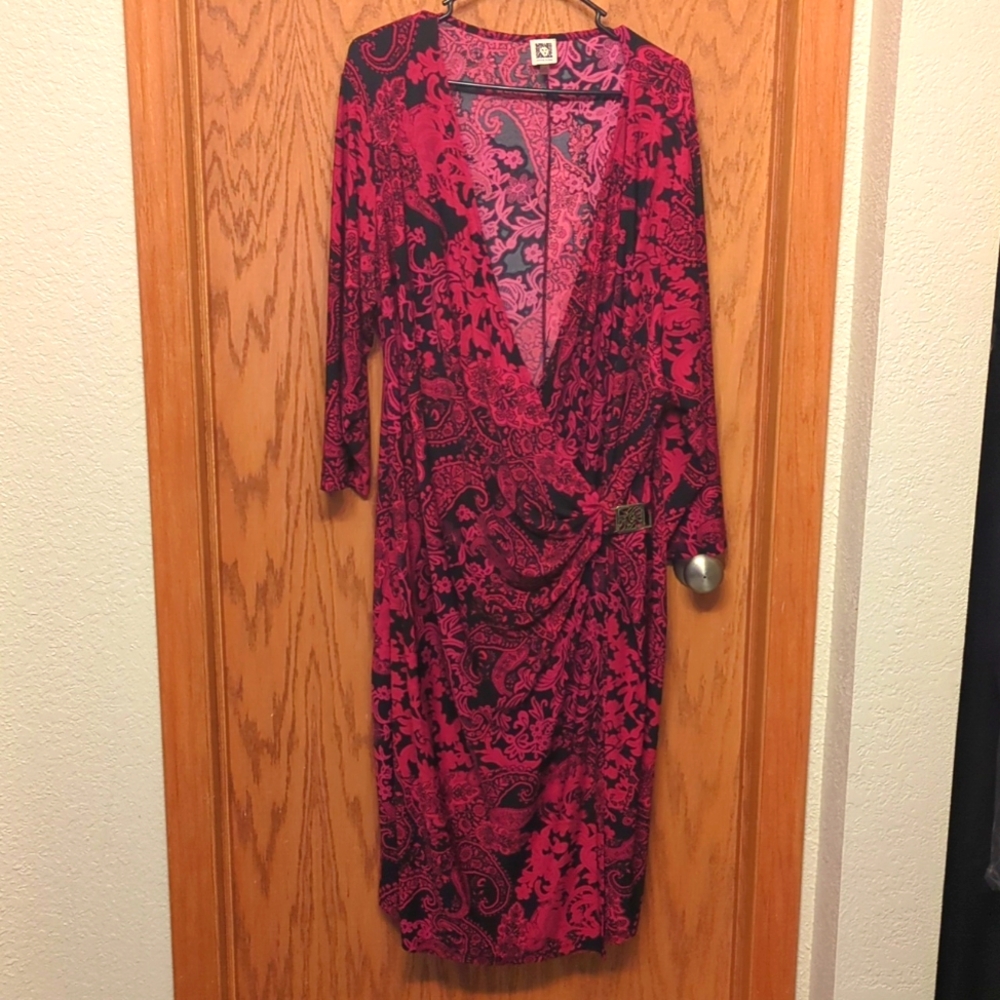 Anne Klein plus size red dress, 24W